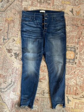 Madewell Skinny 10” High Rise Dark Blue Washed Jeans - Sz 32